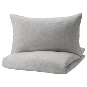 NEW IKEA VÄSTKUSTROS Duvet cover and pillowcase(s), dark gray/white, Twin